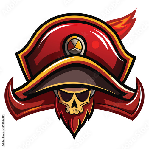 A design of a pirate hat, an isolated graphic vector for costume parties and adventure themes.