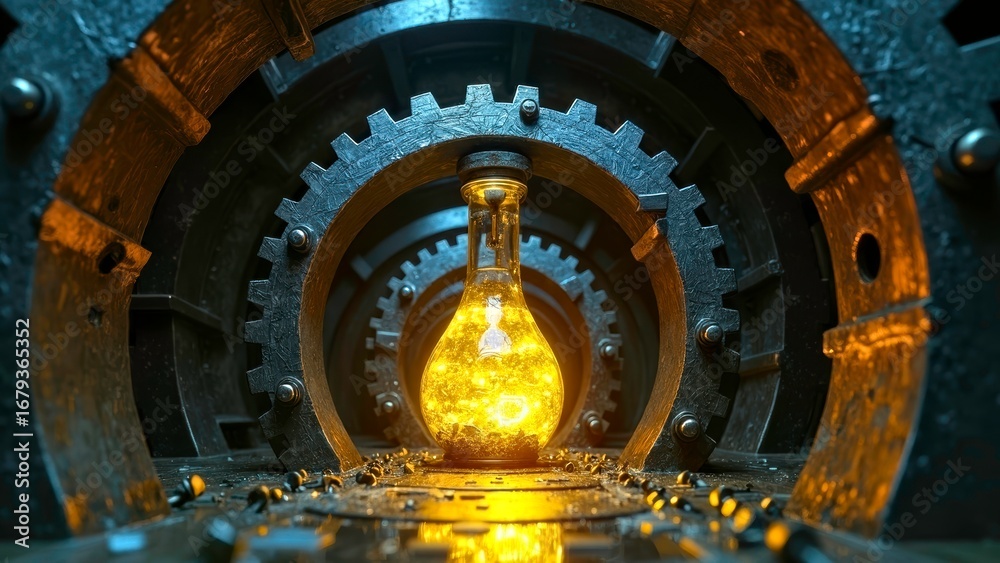 Obraz premium Mechanical experiment industrial scene