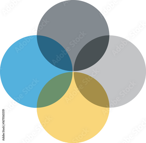 Abstract circular overlapping shapes forming a flower-like asset (3)