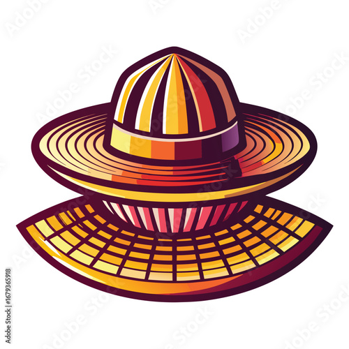 A graphic design of a party hat with a shaker pattern, an isolated vector for lively and fun celebrations.