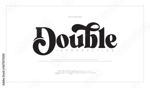 Double Elegant alphabet letters font logo. Typography luxury classic lettering serif italic fonts decorative wedding vintage retro logos. vector illustration
