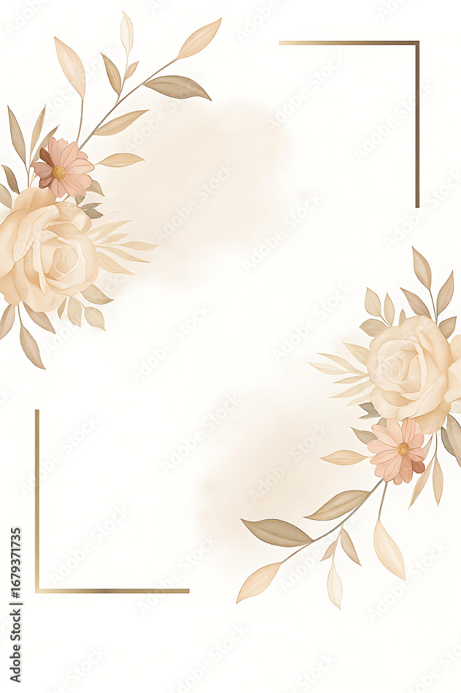 Obraz premium Modern wedding invitation template featuring minimalistic stylish layout