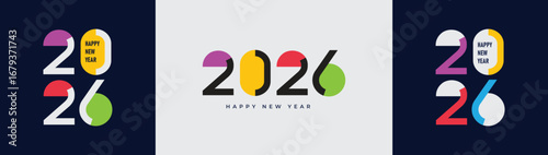 colorful creative modern stylish 2026 new year design vector 2026 new year png