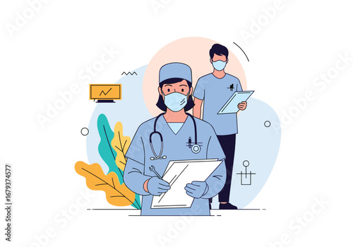 Healthcare professionals working together to provide medical care during a health crisis