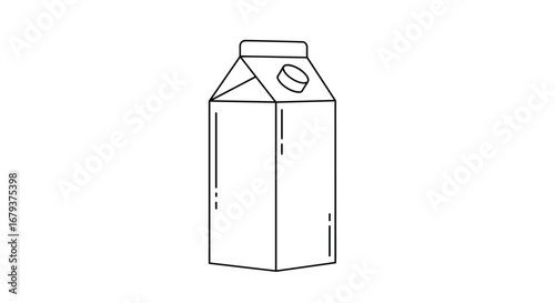 Illustration of a simple carton for milk or juice with a screw cap