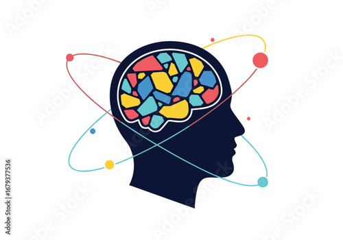 Abstract visualization of cognitive processes within the human brain