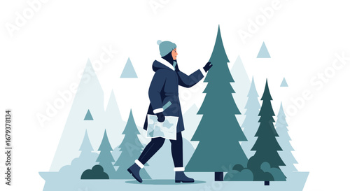 Winter Explorer Navigating Forest: A Journey Into Nature's Serene Wilderness