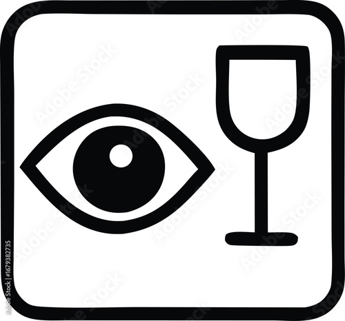 Observing alcoholic beverages symbol icon for responsible consumption and health awareness