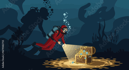 Underwater Treasure Discovery: Diver Locates Chest Filled With Gold in Deep Sea