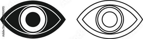 Stylized eye icons in black and white, representing vision or observation