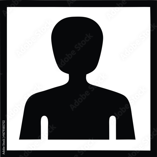 Generic human silhouette icon for profile pictures and user avatars simple head and shoulders outline image