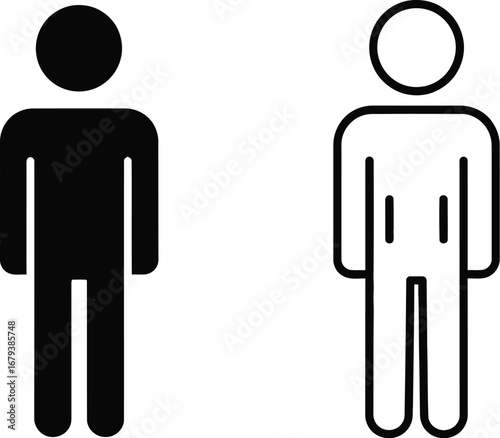 Two simple stick figure icons representing contrast and diversity.