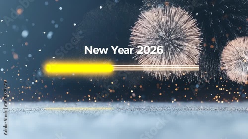 New Year 2026 loading background in gold glitter style. New Year festive concept.