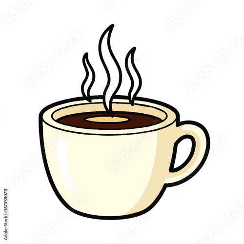 Steaming hot coffee in a comforting mug, perfect for morning warmth and cozy moments