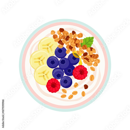 Start your day right with this delicious and healthy fruit and yogurt bowl for breakfast or a snack