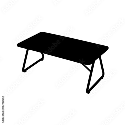Silhouette of a rectangular folding table ideal for breakfast in bed