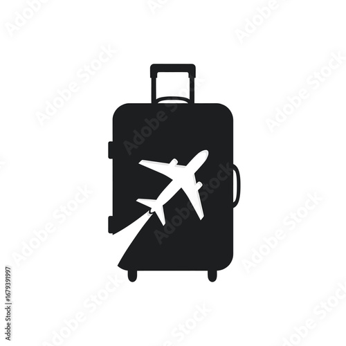 Your next adventure awaits with this iconic airplane and luggage travel graphic