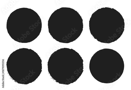 Set Grunge round shapes icon template