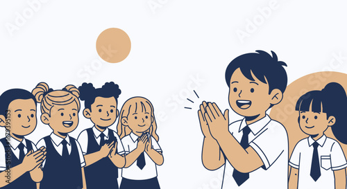 Students Applauding A classmate Celebrating a Success in The Classroom and the School Day