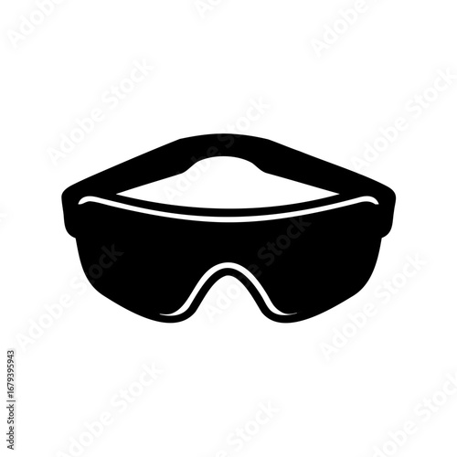 Isolated black silhouette of safety goggles on a white background artwork