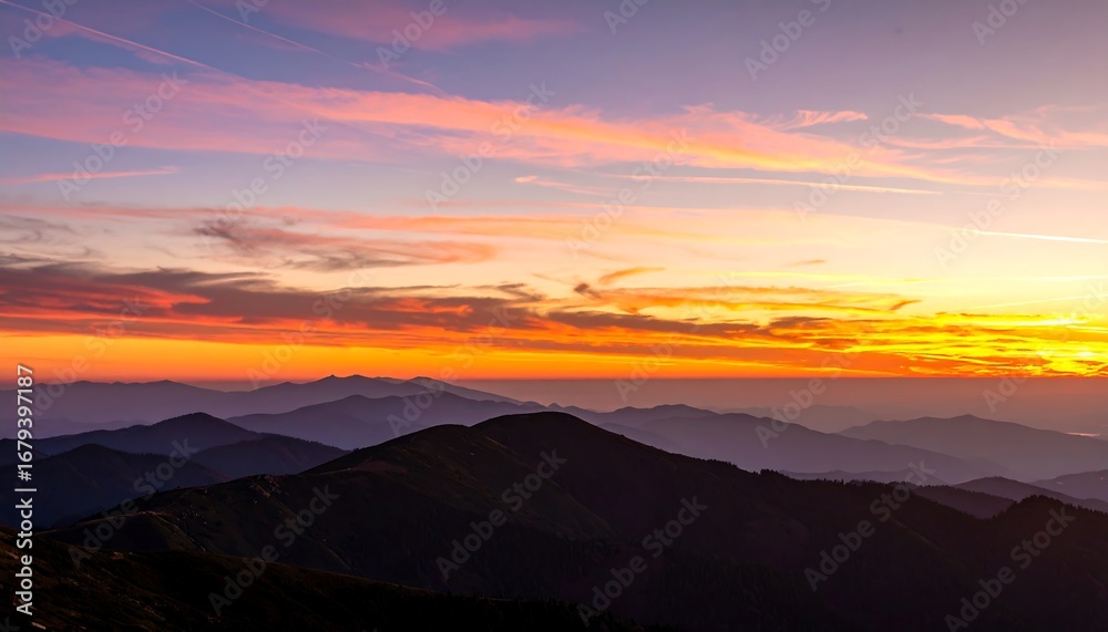 Obraz premium Mountain sunset panorama (3)