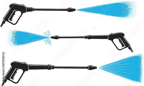 Pressure Washers Spraying Water | Three Types of Nozzles for Cleaning and Home Maintenance