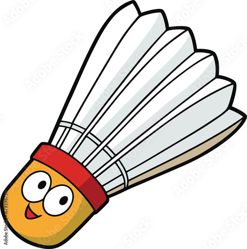 Shuttlecock birdie isometric vector illustration