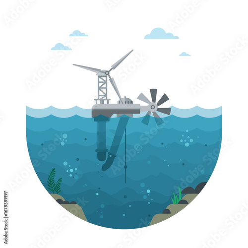 Offshore Wind and Tidal Energy Power Station