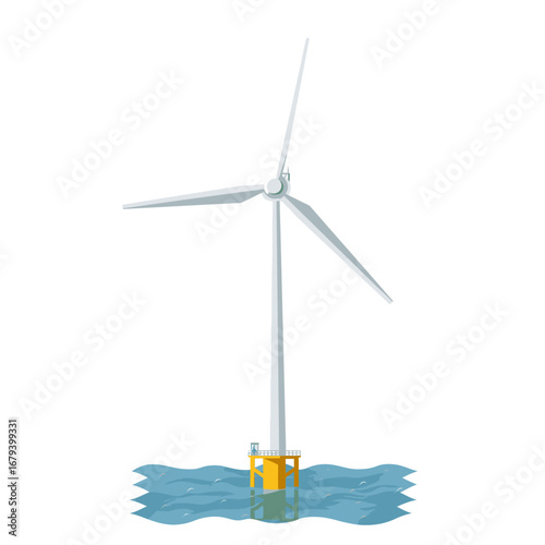 Renewable Energy from the Sea: Wind Turbine Icon