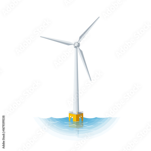 Sustainable Power: An Illustrated Ocean Windmill