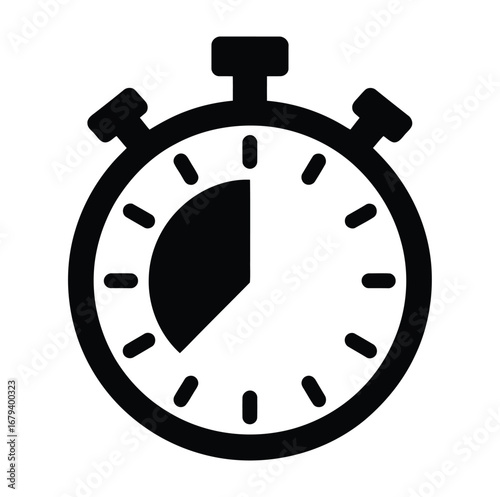 stopwatch timer stencil icon silhouette vector illustration