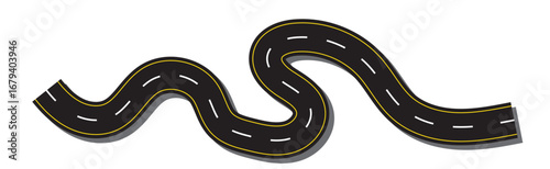 straight asphalt road icon set going to the distance on white background . eps 10