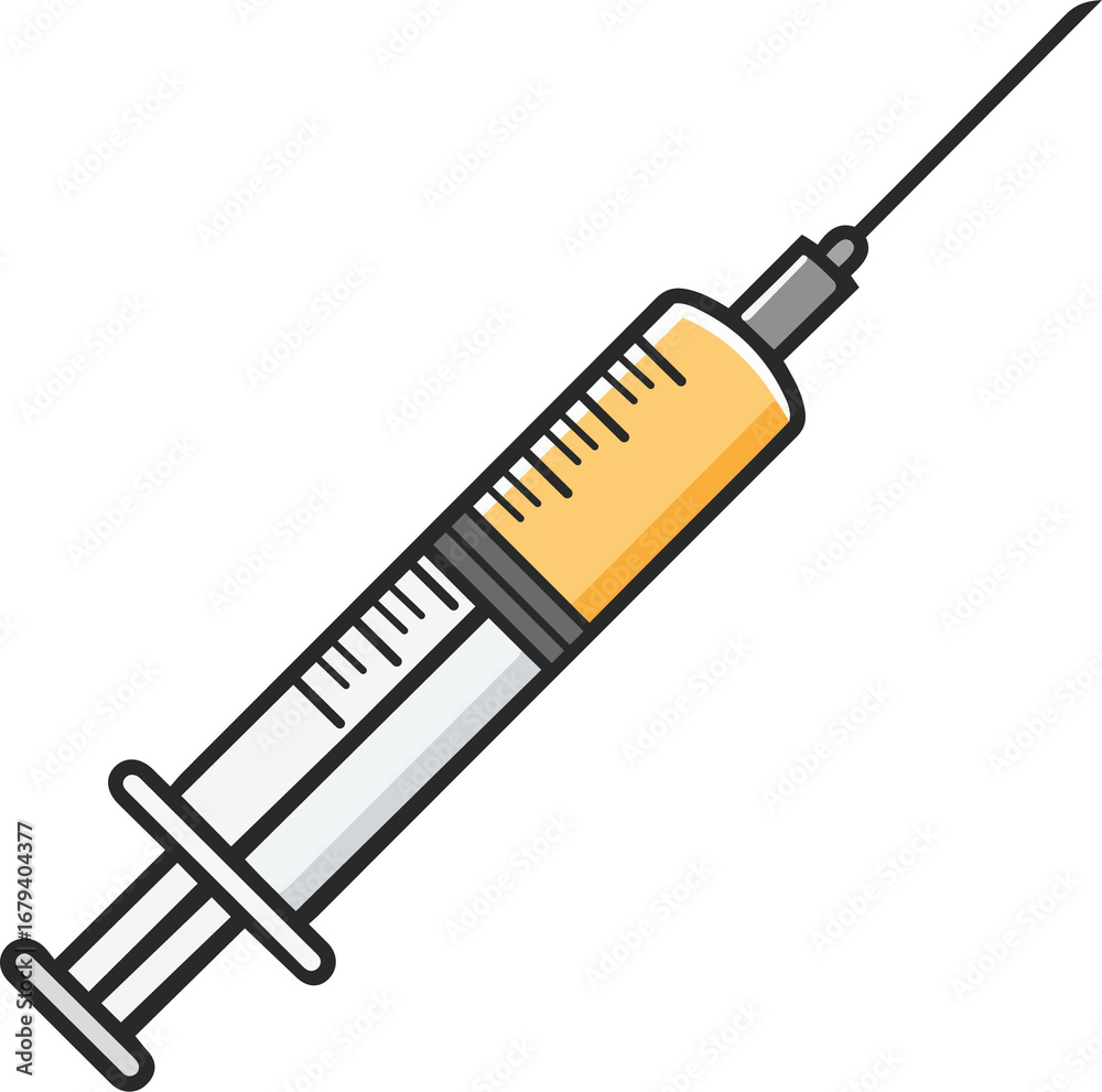 Fototapeta premium A minimalist illustration of a syringe
