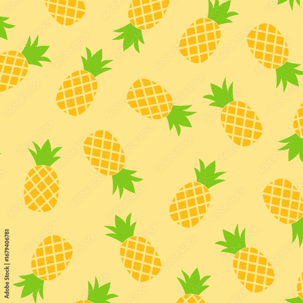 Tropical Pineapple Seamless Texture. Pineapple Repeat Pattern. Exotic Summer Fruit Background Tropical Pineapple Seamless Texture. Pineapple Repeat Pattern. Exotic Summer Fruit Background