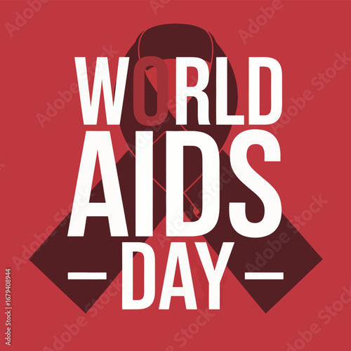 Flat World Aids Day vector illustration background