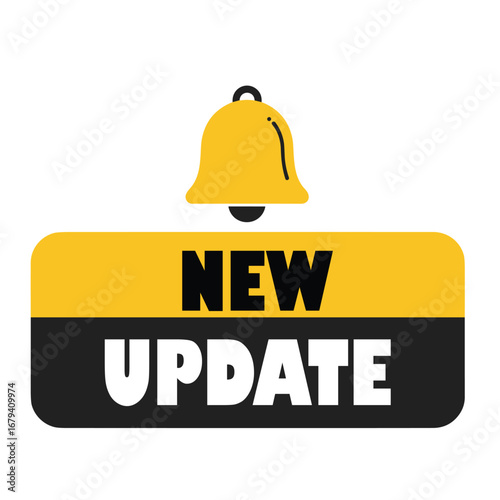 Vector new update with bell modern banner.