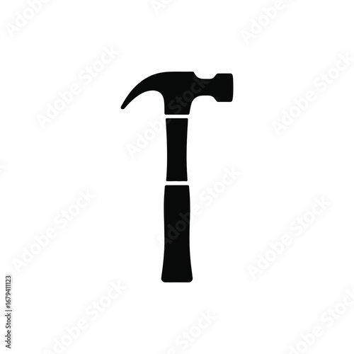 A black hammer with a handle