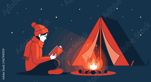 Reading Under The Stars: A Cozy Camping Experience With Warmth And Delight