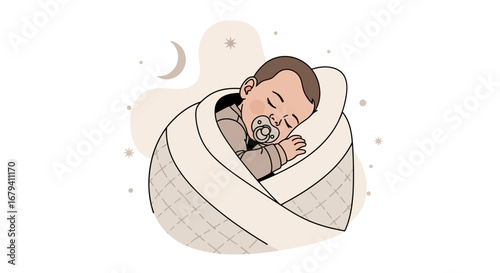 Peaceful Slumber: A Baby Wrapped Comfortably In a Cozy Swaddle, Sleeping Soundly
