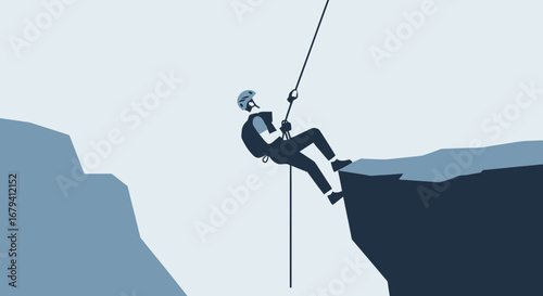 Rock Climbing Illustration: A Vector Depiction of Extreme Sports and Outdoor Adventure
