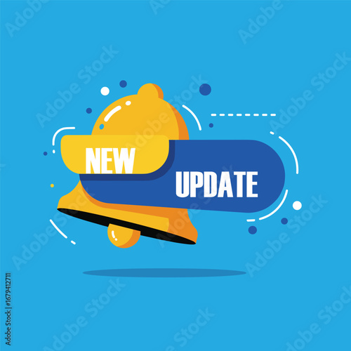 Vector new update with bell modern banner.