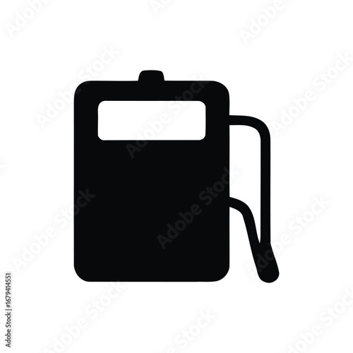 A black and white logo of a gas pump icon vector
