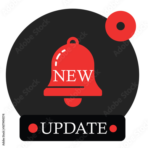 Vector new update with bell modern banner.