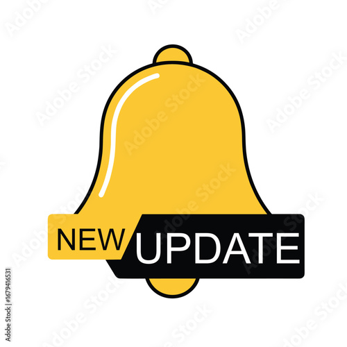 Vector new update with bell modern banner.