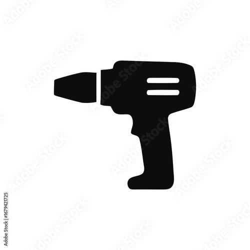 A black and white picture of a drill