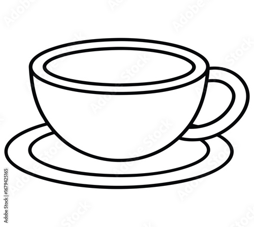 Minimalist line art of an espresso cup with a round outline