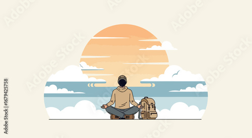 Meditation And Contemplation During Sunrise Exploring Nature And Finding Inner Peace