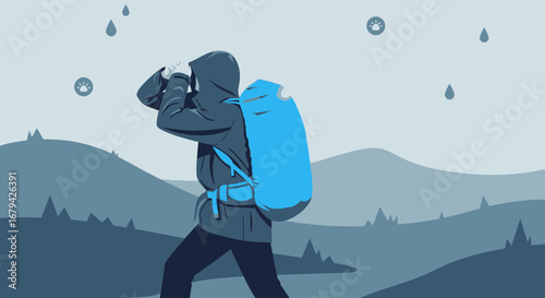 Lone Voyager Explores Mountain Regions, Seeking Shelter From Inclement Weather