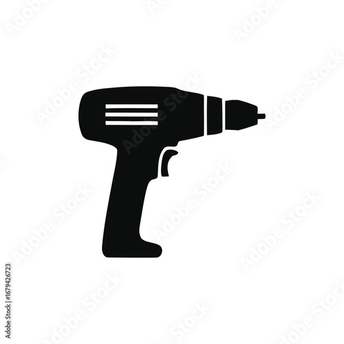 A black and white picture of a drill