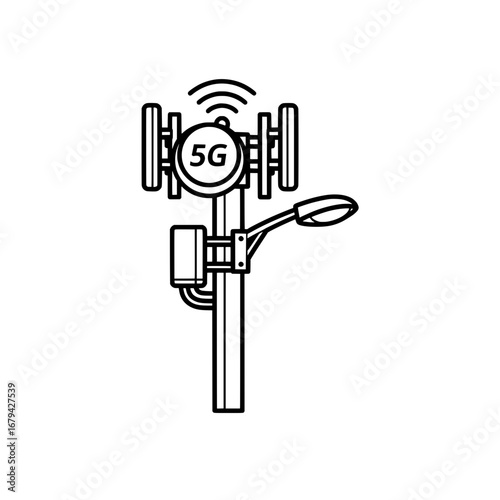 5g mobile network tower with transparent background